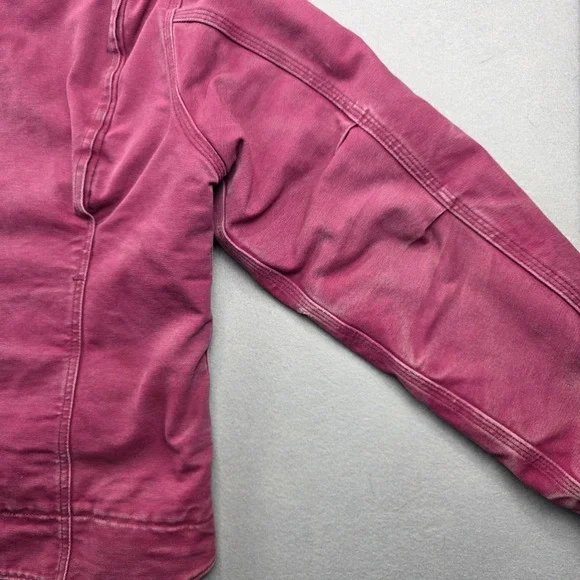 Carhartt WJ141 648 Sherpa Lined Hooded Jacket Raspberry Pink Womens Large 12/14 - Picture 10 of 14